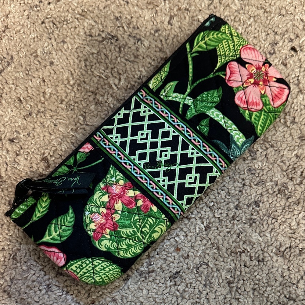 Vera Bradley Black and Pink Floral Cosmetic Bag